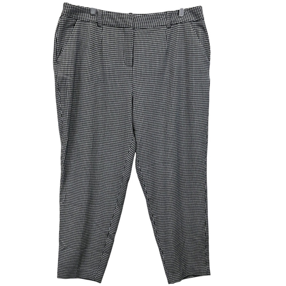 Cato Woman Black White Houndstooth Classic Ankle Trousers Pants Plus Size 18W‎